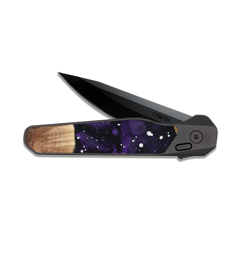 EDC Dark Slate Wood Pocket Knife - Keshia (Cosmos, 822588)