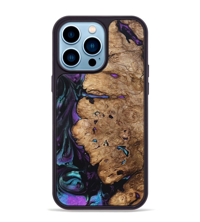 iPhone 14 Pro Max Wood Phone Case - Lucille (Purple, 822592)