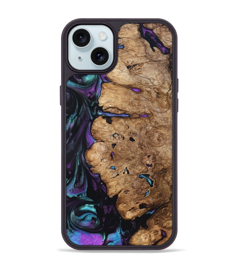 iPhone 15 Plus Wood Phone Case - Lucille (Purple, 822592)