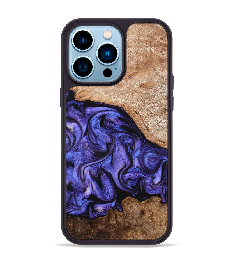 iPhone 14 Pro Max Wood Phone Case - Marlena (Purple, 822593)