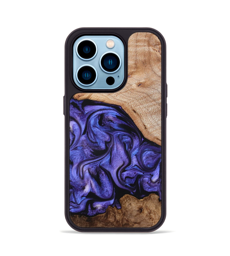 iPhone 14 Pro Wood Phone Case - Marlena (Purple, 822593)