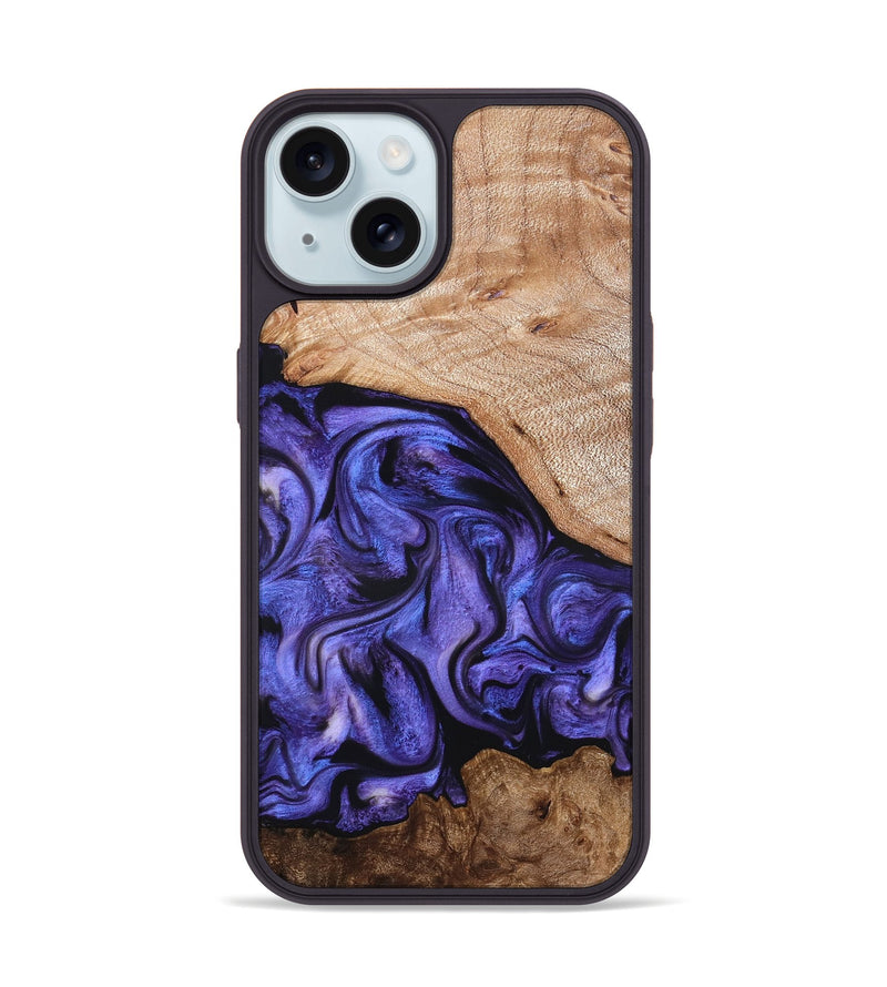 iPhone 15 Wood Phone Case - Marlena (Purple, 822593)