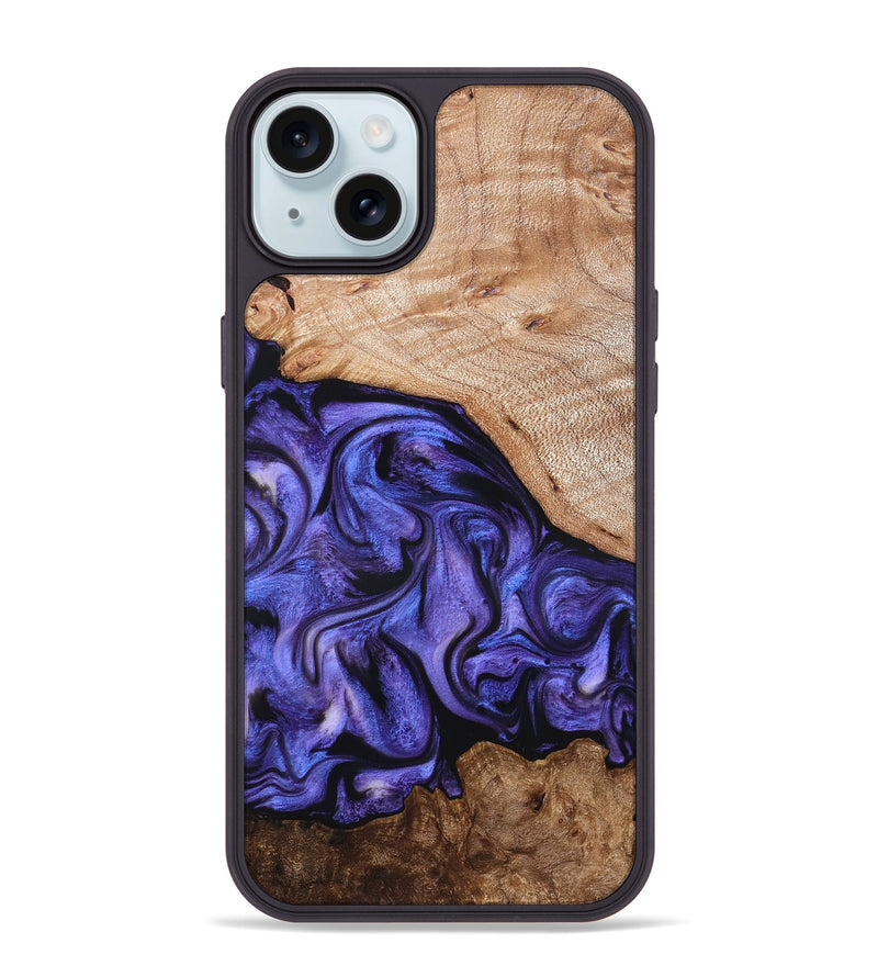 iPhone 15 Plus Wood Phone Case - Marlena (Purple, 822593)