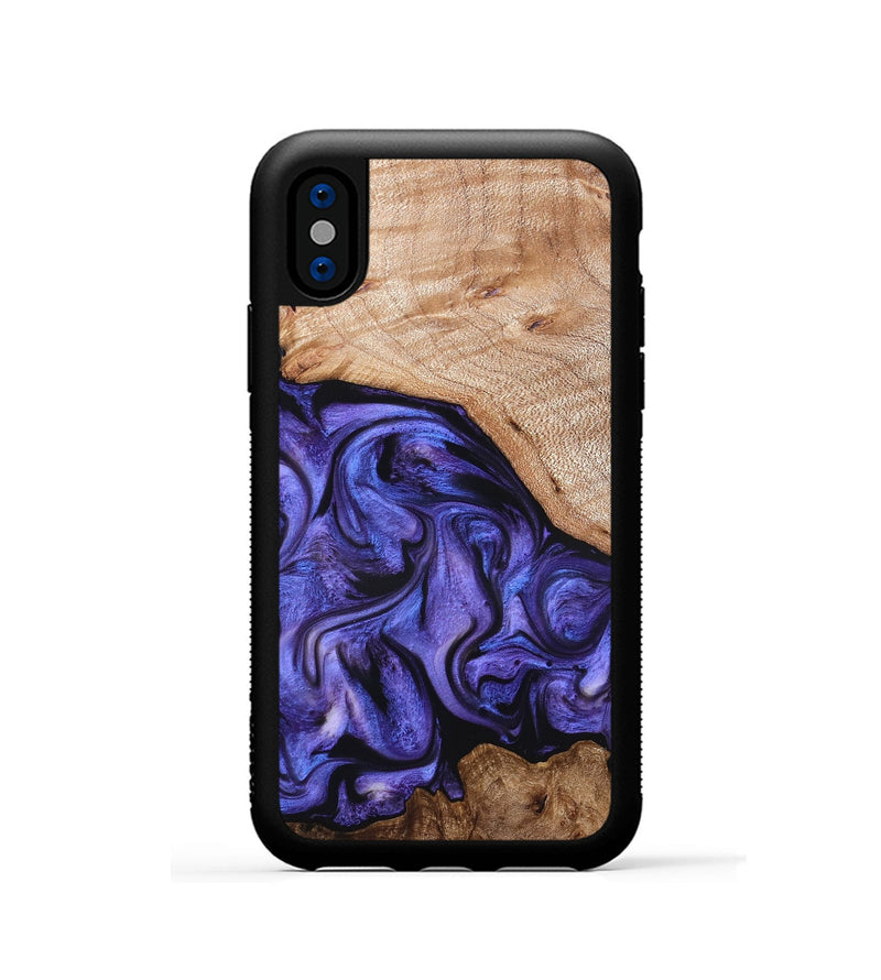 iPhone Xs Wood Phone Case - Marlena (Purple, 822593)
