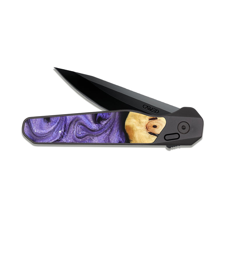 EDC Dark Slate Wood Pocket Knife - Olivia (Purple, 822594)