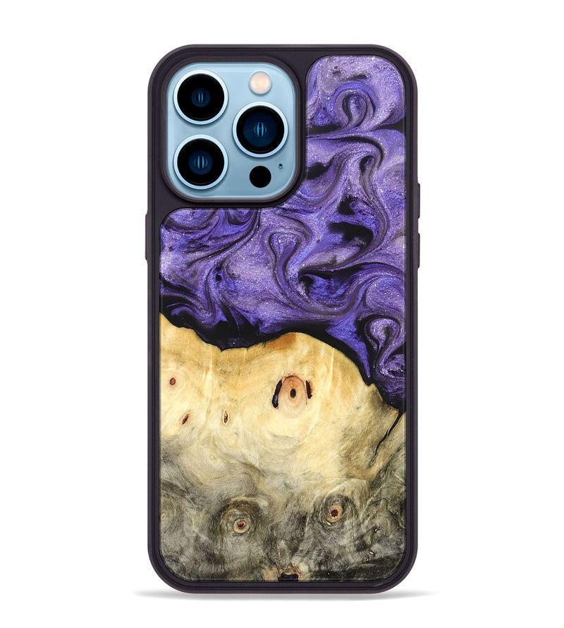 iPhone 14 Pro Max Wood Phone Case - Olivia (Purple, 822594)