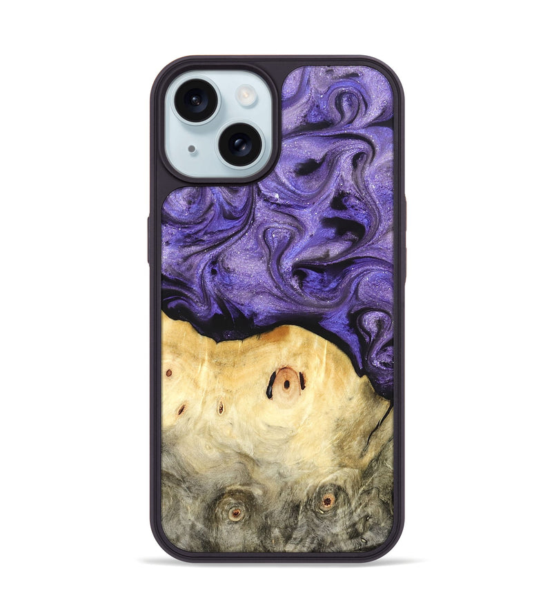 iPhone 15 Wood Phone Case - Olivia (Purple, 822594)