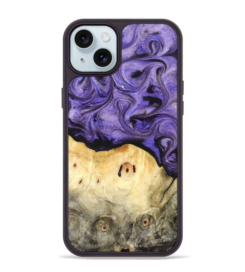 iPhone 15 Plus Wood Phone Case - Olivia (Purple, 822594)
