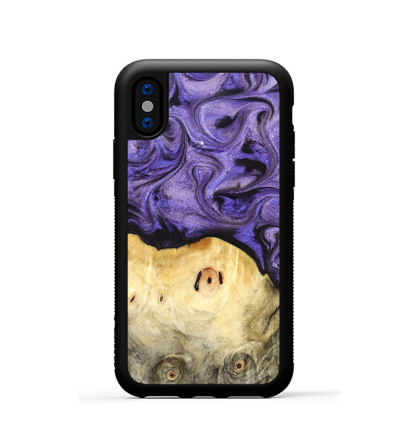 iPhone Xs Wood Phone Case - Olivia (Purple, 822594)
