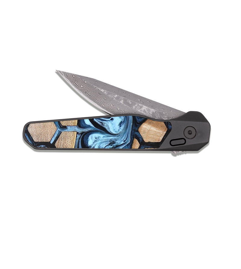 EDC Dark Damascus Wood Pocket Knife - Teresa (Pattern, 822607)