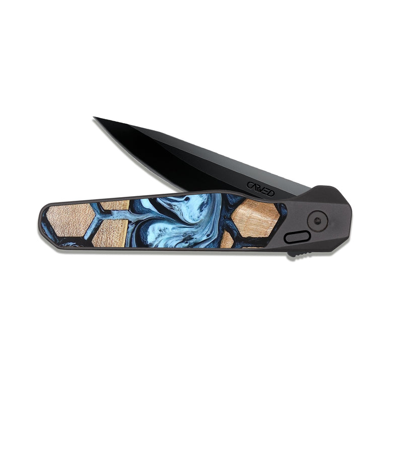 EDC Dark Slate Wood Pocket Knife - Teresa (Pattern, 822607)