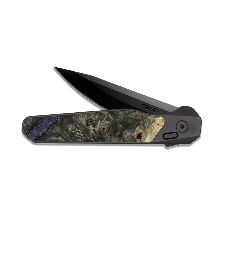 EDC Dark Slate Wood Pocket Knife - Rhys (Wood Burl, 822628)