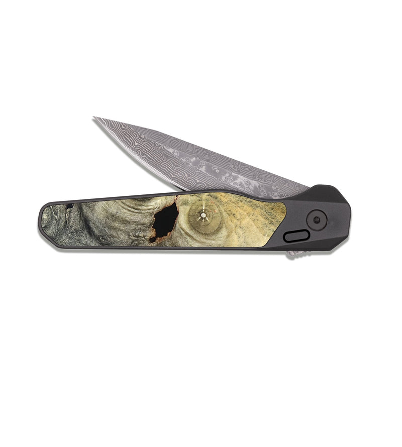 EDC Dark Damascus Wood Pocket Knife - Shelia (Wood Burl, 822632)