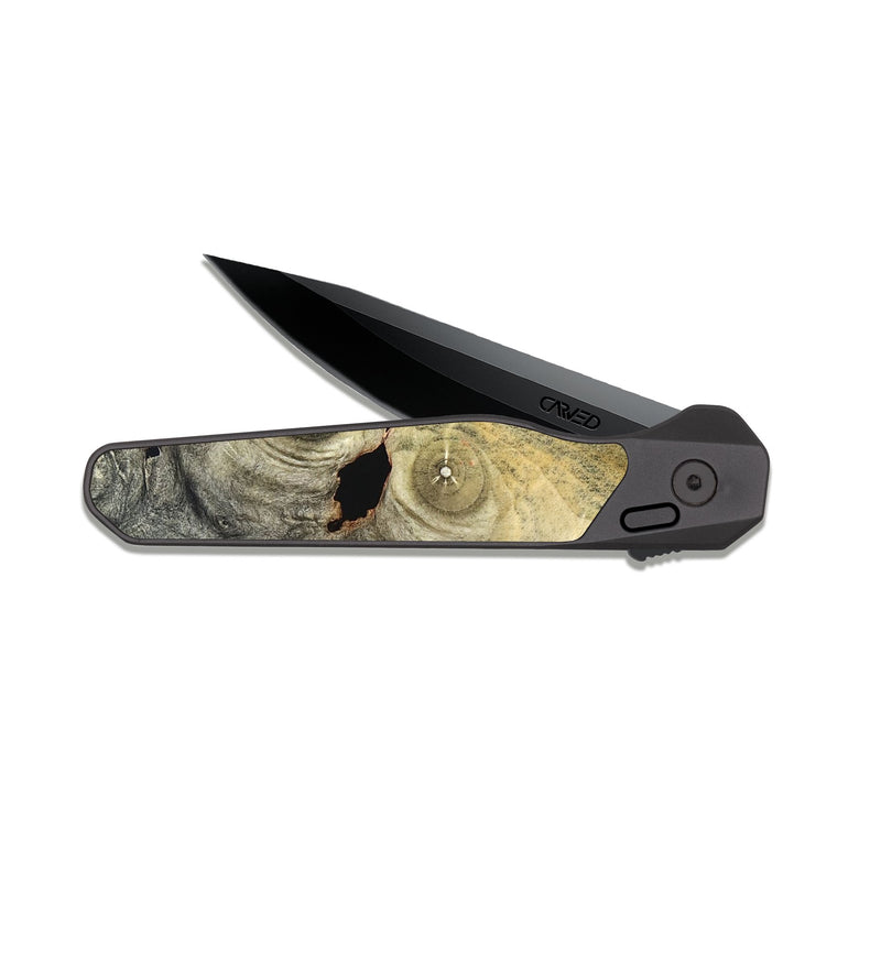 EDC Dark Slate Wood Pocket Knife - Shelia (Wood Burl, 822632)