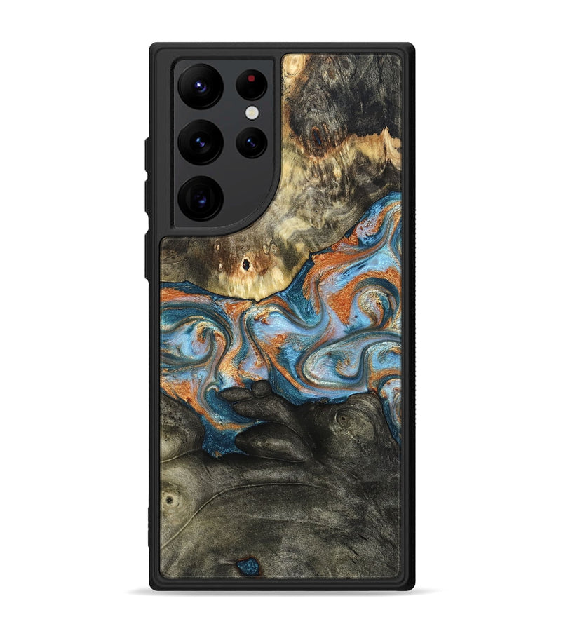 Galaxy S22 Ultra Wood Phone Case - Westley (Teal & Gold, 822633)