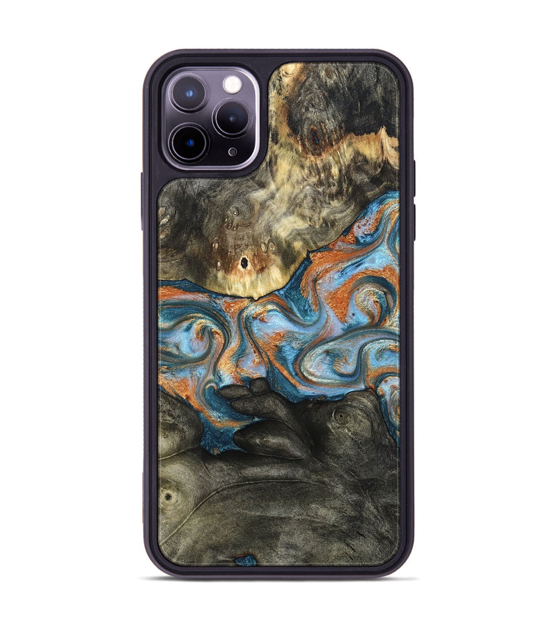 iPhone 11 Pro Max Wood Phone Case - Westley (Teal & Gold, 822633)