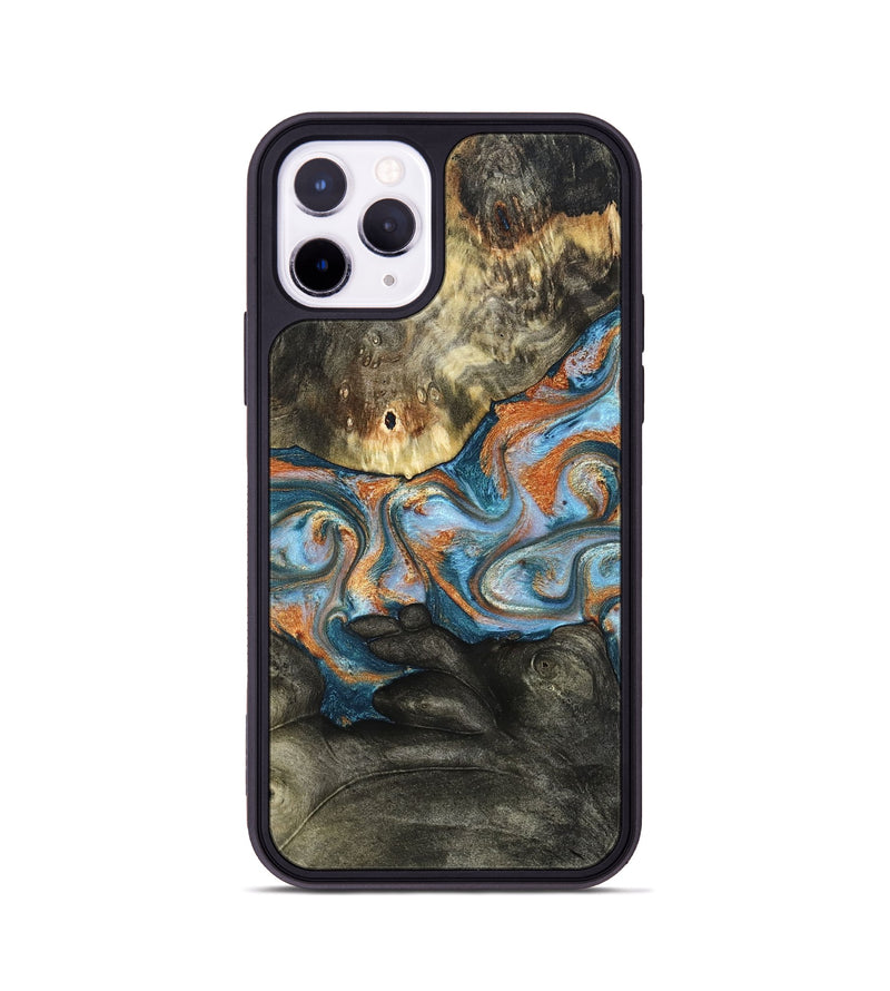 iPhone 11 Pro Wood Phone Case - Westley (Teal & Gold, 822633)