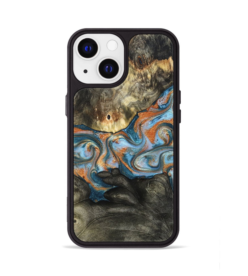 iPhone 13 Wood Phone Case - Westley (Teal & Gold, 822633)