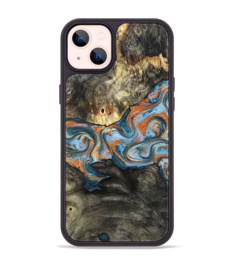 iPhone 14 Plus Wood Phone Case - Westley (Teal & Gold, 822633)
