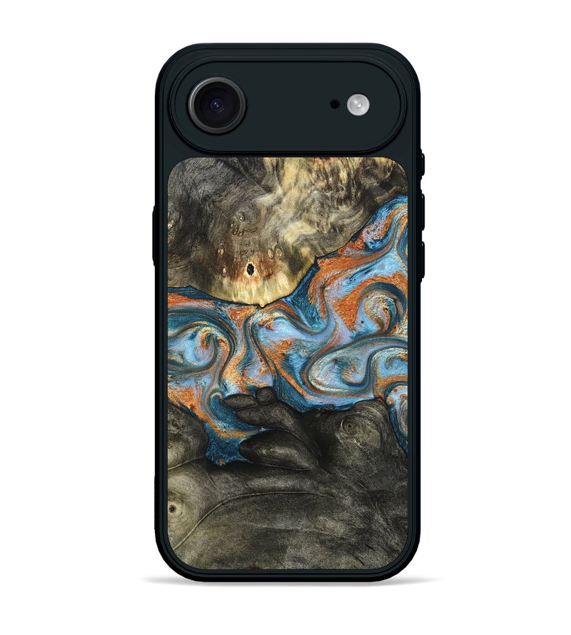 iPhone 17 Air Wood Phone Case - Westley (Teal & Gold, 822633)