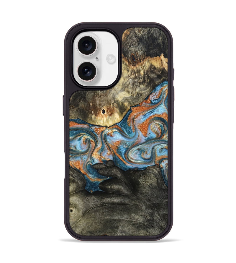 iPhone 17 Wood Phone Case - Westley (Teal & Gold, 822633)