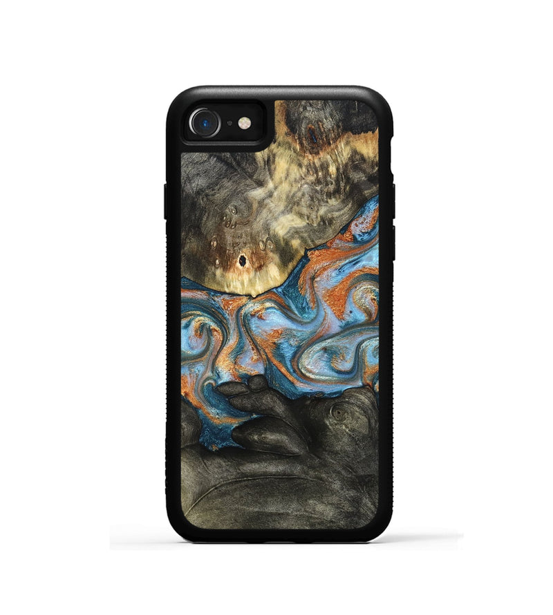 iPhone SE Wood Phone Case - Westley (Teal & Gold, 822633)