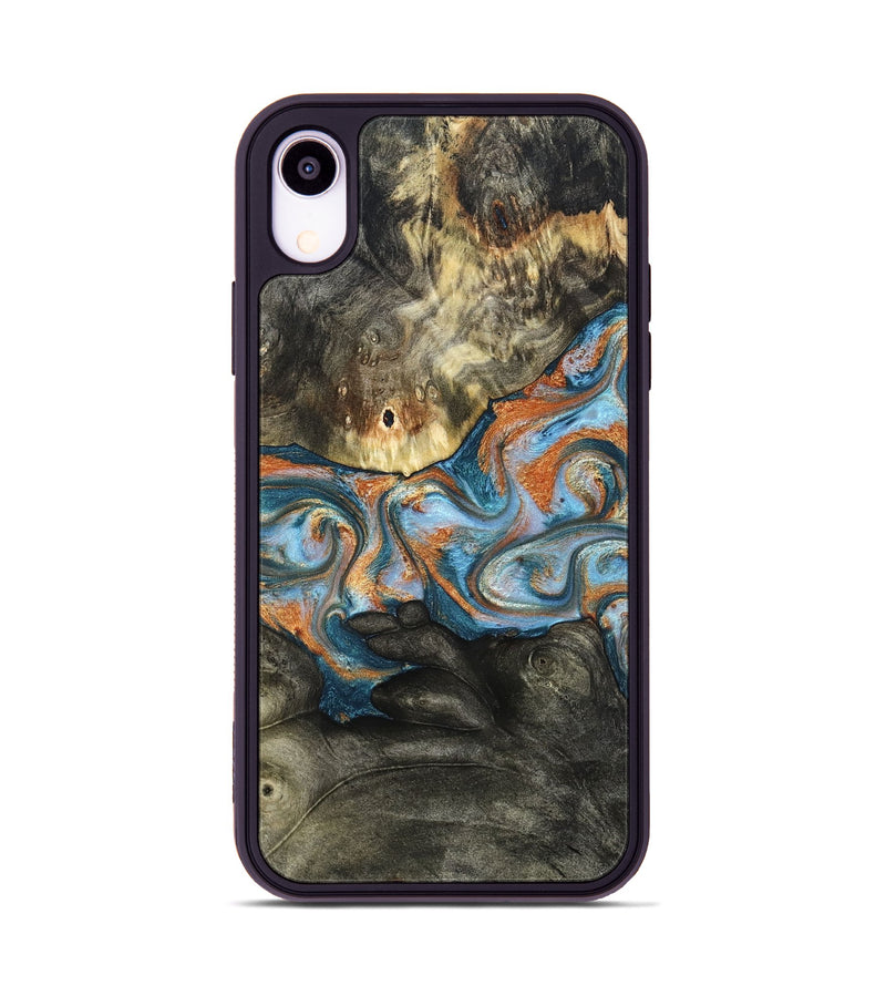 iPhone Xr Wood Phone Case - Westley (Teal & Gold, 822633)