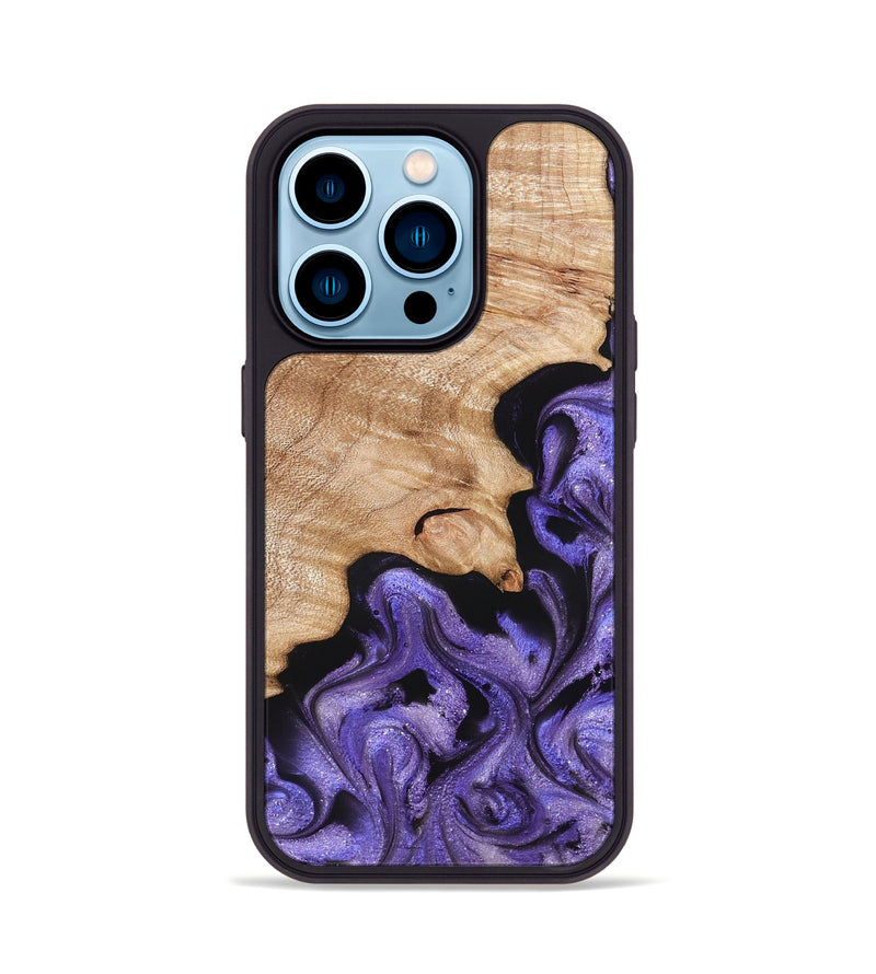iPhone 14 Pro Wood Phone Case - Shyann (Purple, 822637)