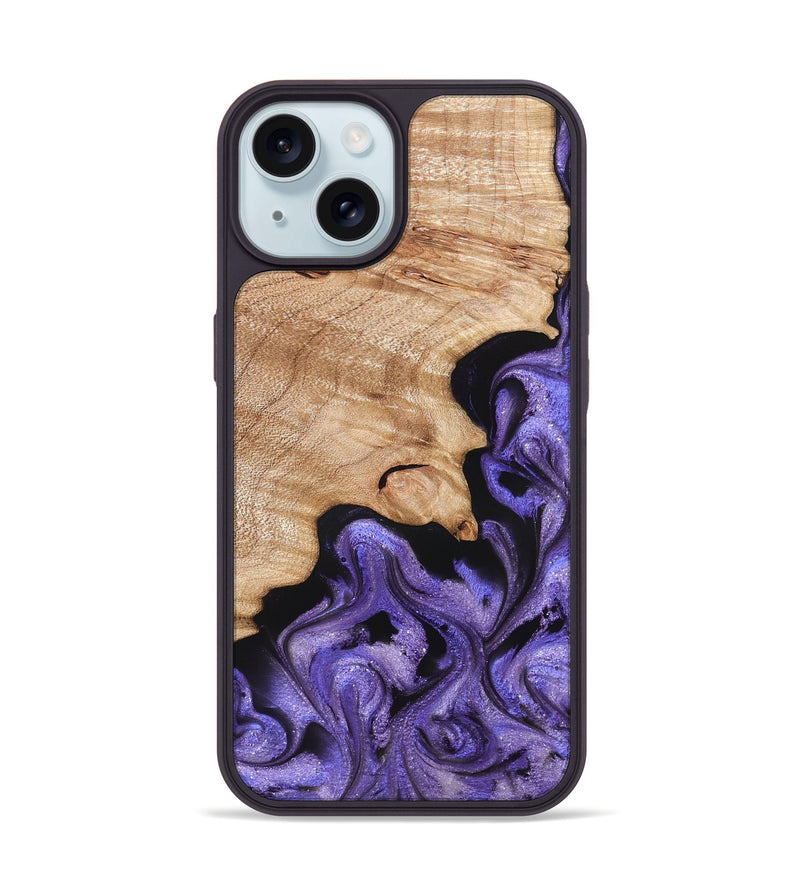 iPhone 15 Wood Phone Case - Shyann (Purple, 822637)