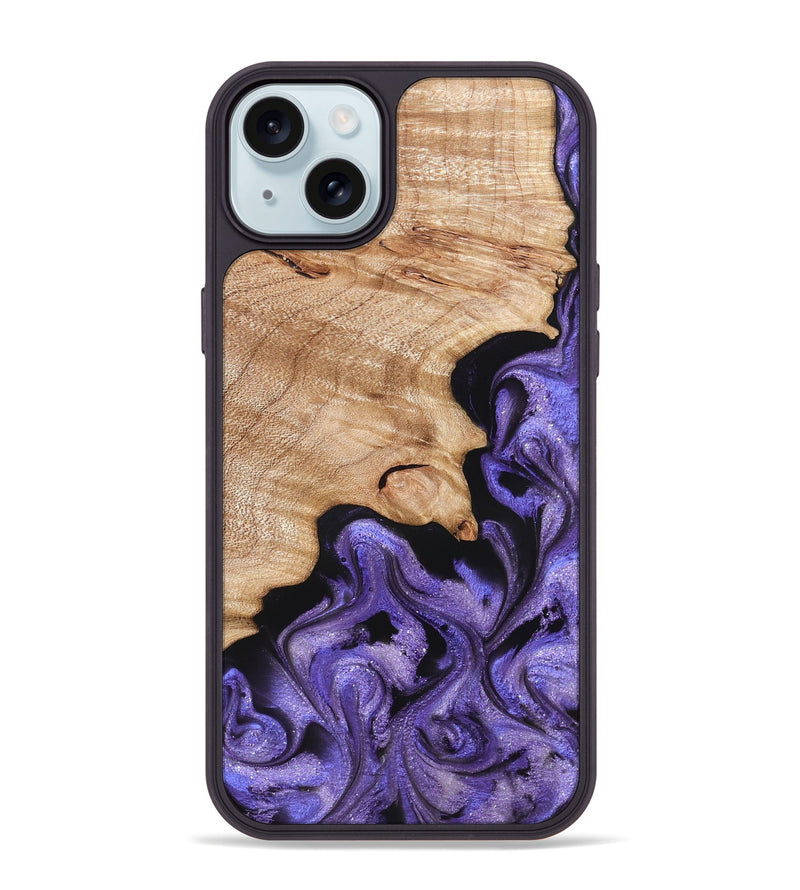 iPhone 15 Plus Wood Phone Case - Shyann (Purple, 822637)