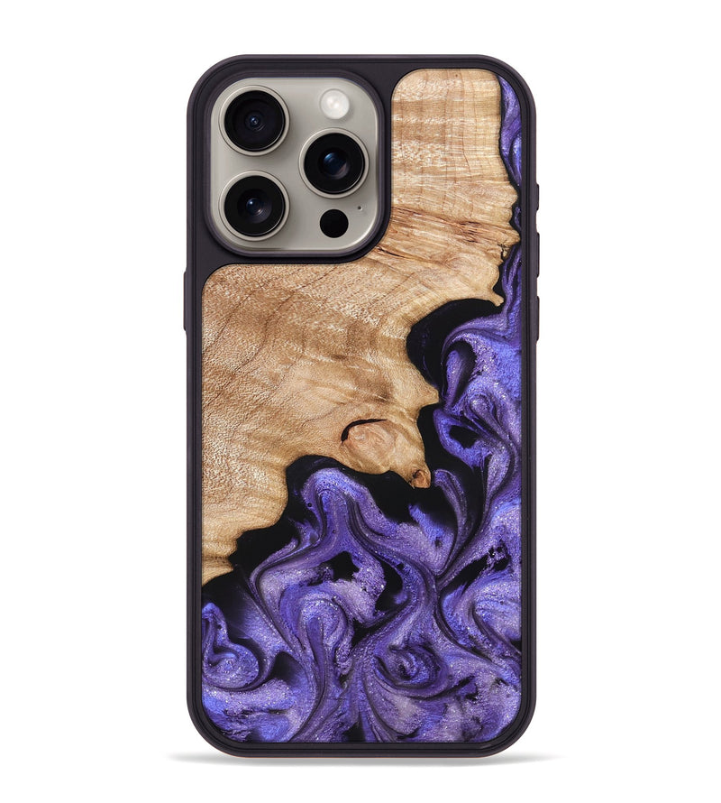 iPhone 15 Pro Max Wood Phone Case - Shyann (Purple, 822637)