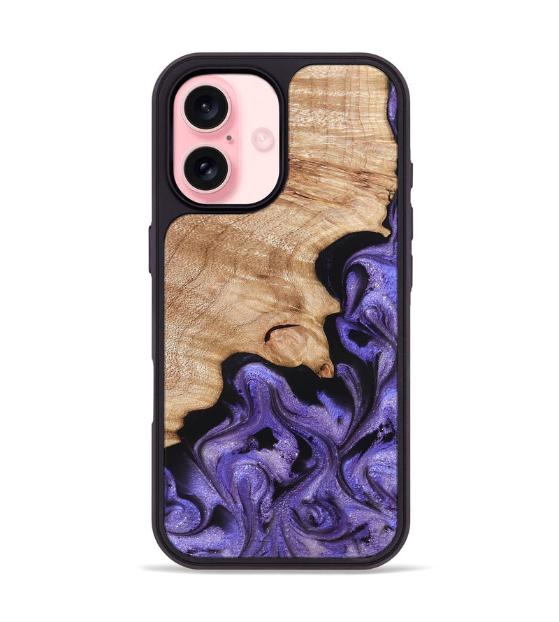 iPhone 16 Wood Phone Case - Shyann (Purple, 822637)