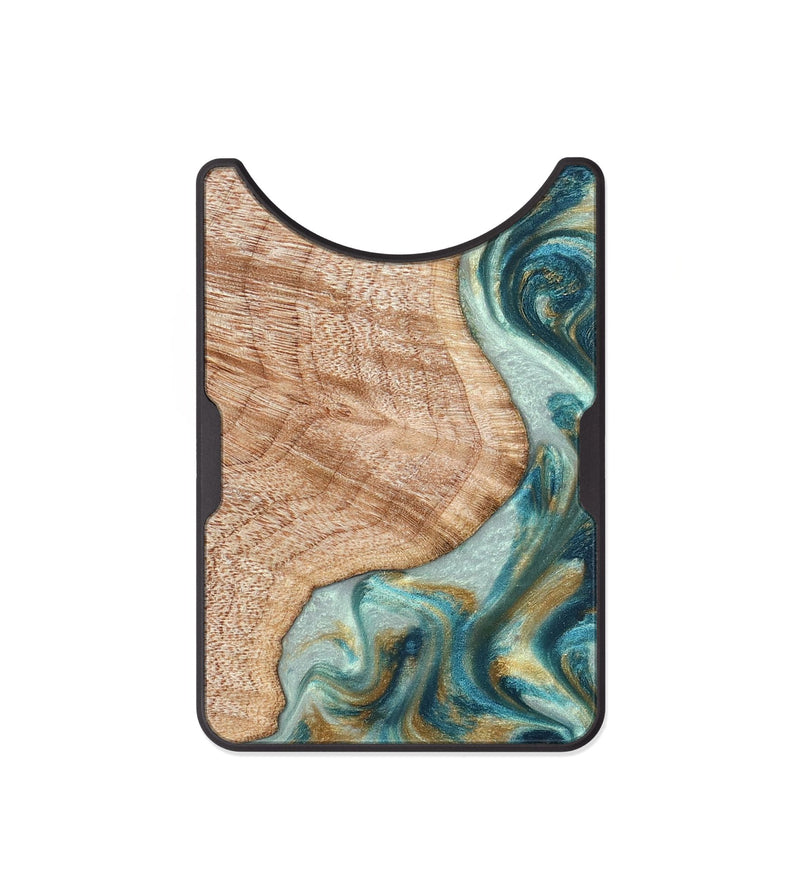 Alloy Wood Wallet - Clemmie (Teal & Gold, 822646)
