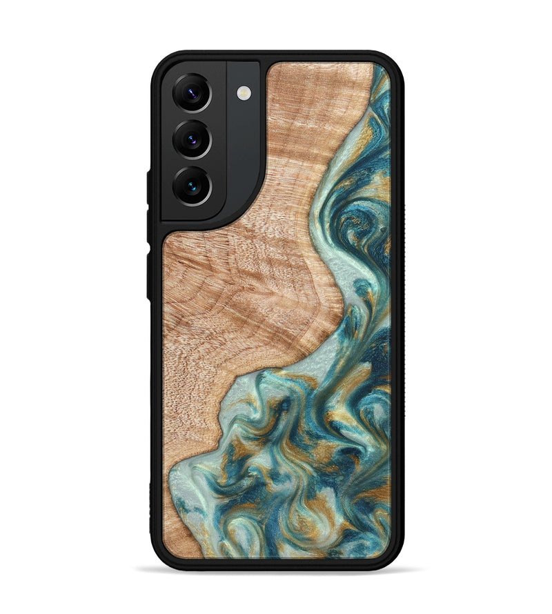 Galaxy S22 Plus Wood Phone Case - Clemmie (Teal & Gold, 822646)