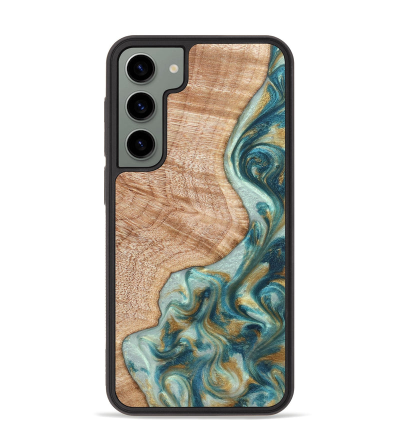 Galaxy S23 Plus Wood Phone Case - Clemmie (Teal & Gold, 822646)