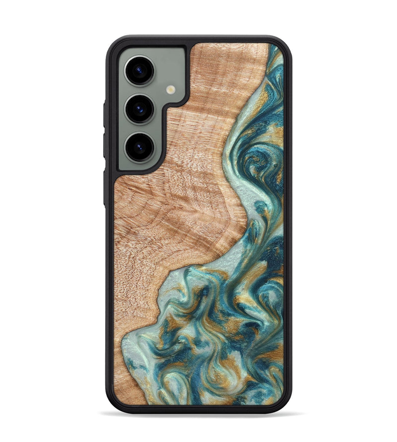 Galaxy S24 Plus Wood Phone Case - Clemmie (Teal & Gold, 822646)