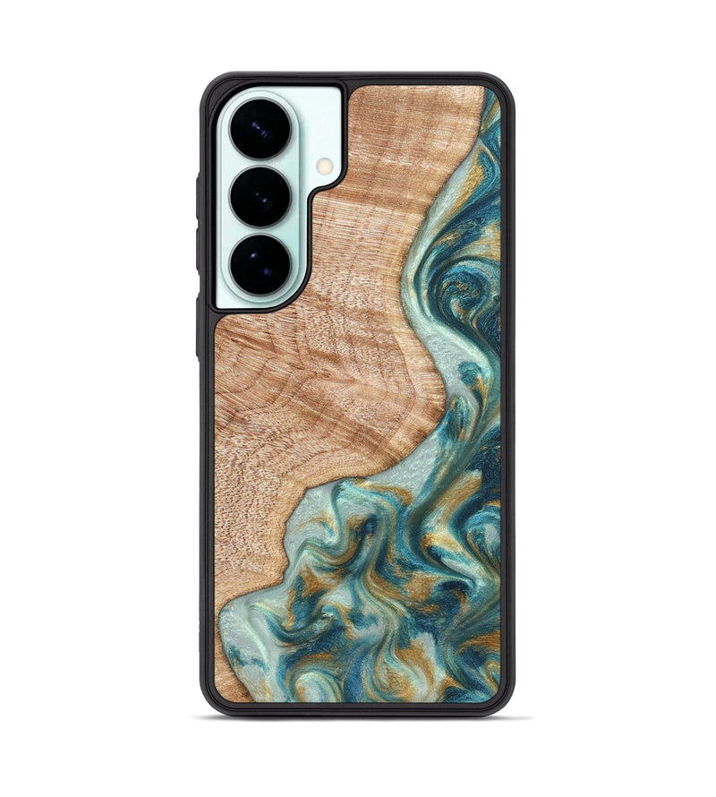 Galaxy S26 Plus Wood Phone Case - Clemmie (Teal & Gold, 822646)