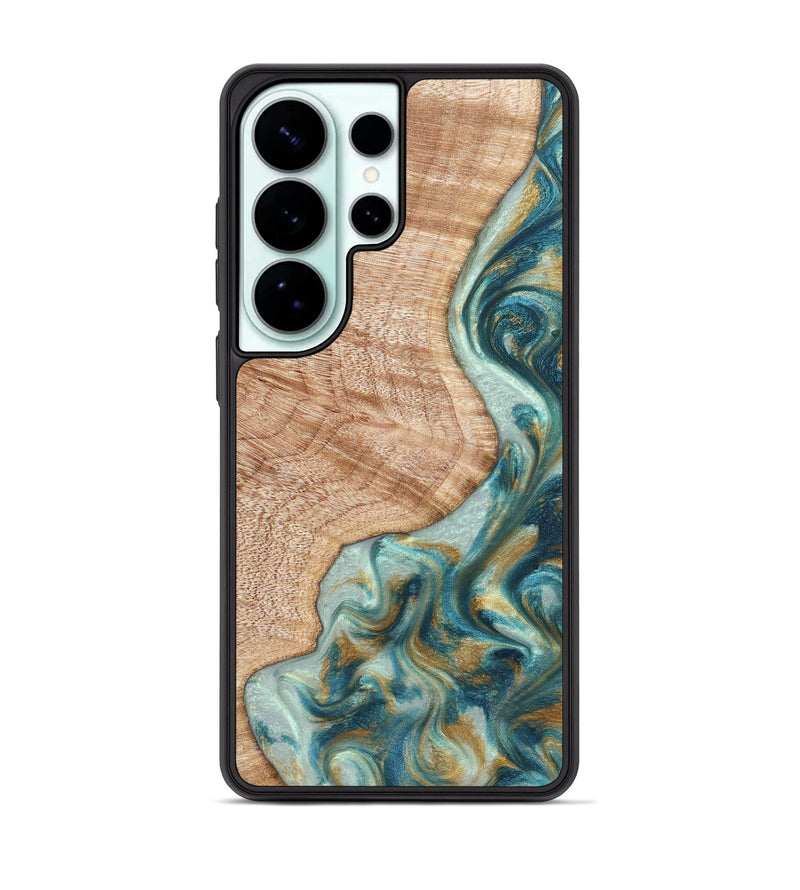 Galaxy S26 Ultra Wood Phone Case - Clemmie (Teal & Gold, 822646)
