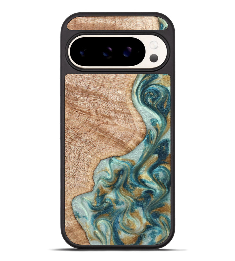 Pixel 9 Pro XL Wood Phone Case - Clemmie (Teal & Gold, 822646)