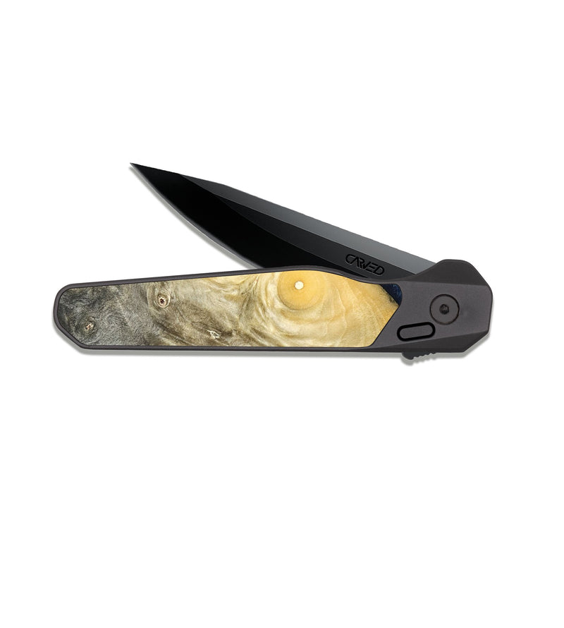 EDC Dark Slate Wood Pocket Knife - Vaughn (Teal & Gold, 822649)