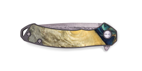 EDC Wood Pocket Knife - Vaughn (Teal & Gold, 822649)