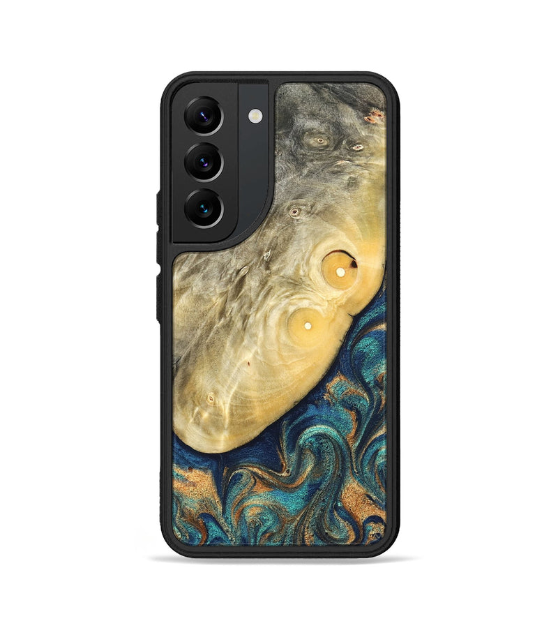 Galaxy S22 Wood Phone Case - Vaughn (Teal & Gold, 822649)