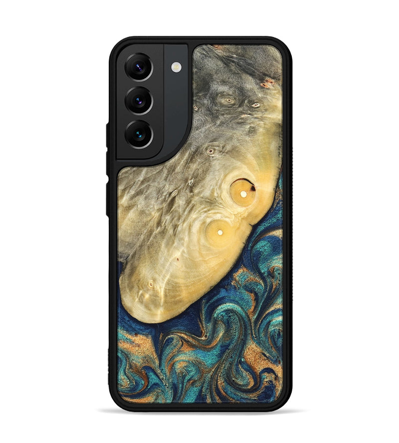 Galaxy S22 Plus Wood Phone Case - Vaughn (Teal & Gold, 822649)