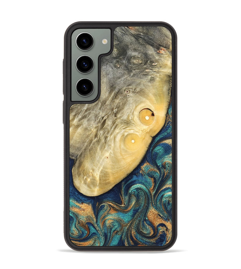 Galaxy S23 Plus Wood Phone Case - Vaughn (Teal & Gold, 822649)