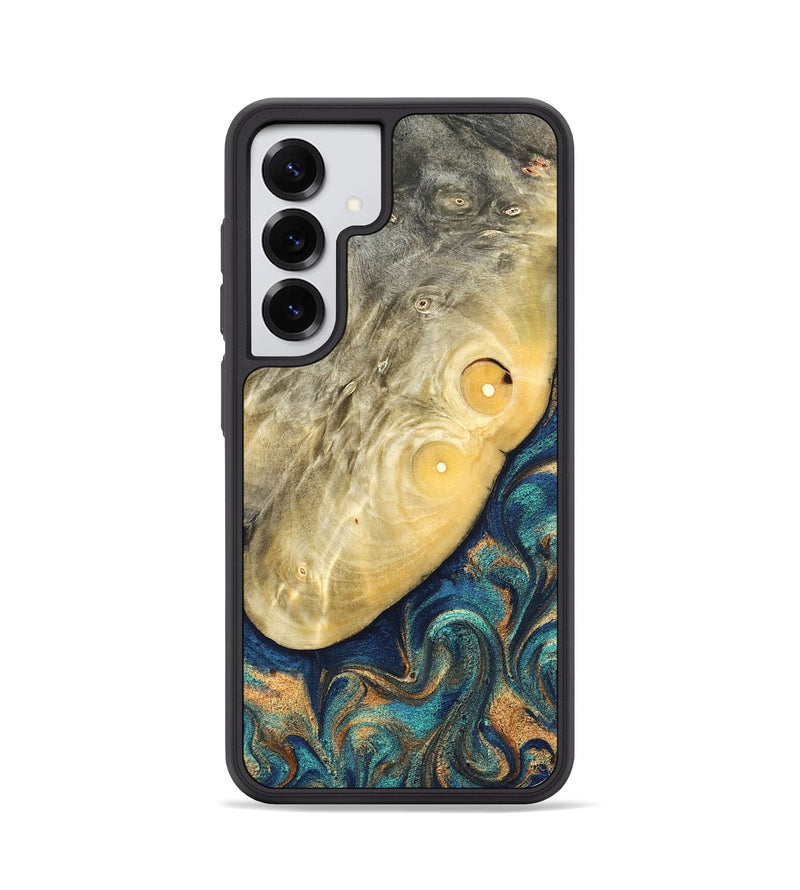 Galaxy S25 Wood Phone Case - Vaughn (Teal & Gold, 822649)