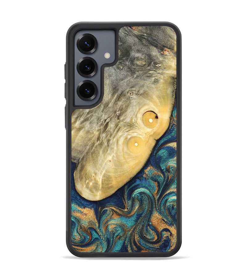 Galaxy S25 Plus Wood Phone Case - Vaughn (Teal & Gold, 822649)