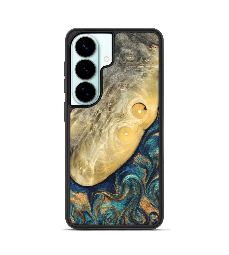 Galaxy S26 Wood Phone Case - Vaughn (Teal & Gold, 822649)