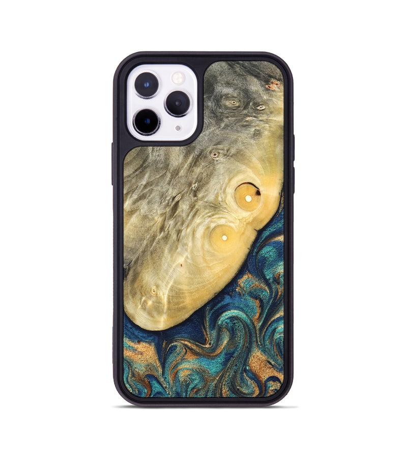 iPhone 11 Pro Wood Phone Case - Vaughn (Teal & Gold, 822649)