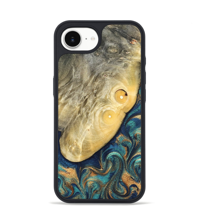 iPhone 16e Wood Phone Case - Vaughn (Teal & Gold, 822649)