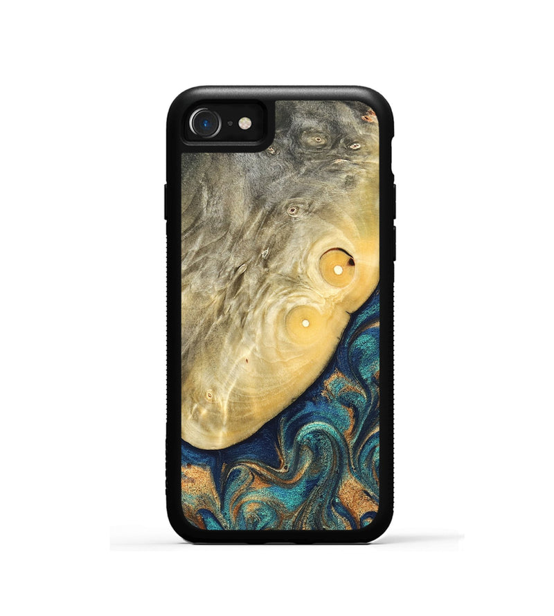 iPhone SE Wood Phone Case - Vaughn (Teal & Gold, 822649)